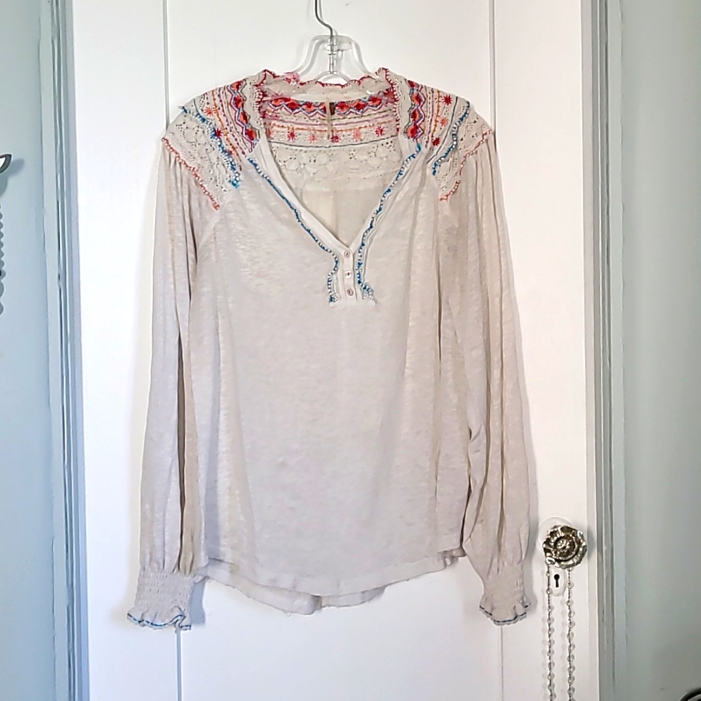 Free People Long Sleeved Blouse